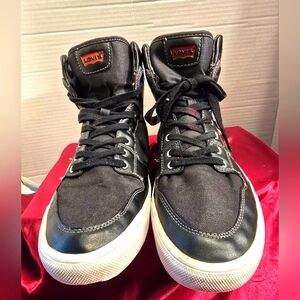 LEVI'S STRAUSS & CO. MEN'S HIGH TOP BLACK SNEAKERS TEXTILE UPPER LACE-UP SZ.10.5